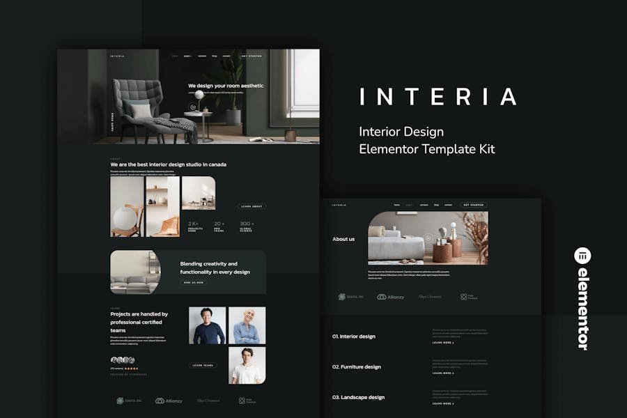 Interia - Interior Design Elementor Template Kit 1 Interia - Interior Design Elementor Template Kit