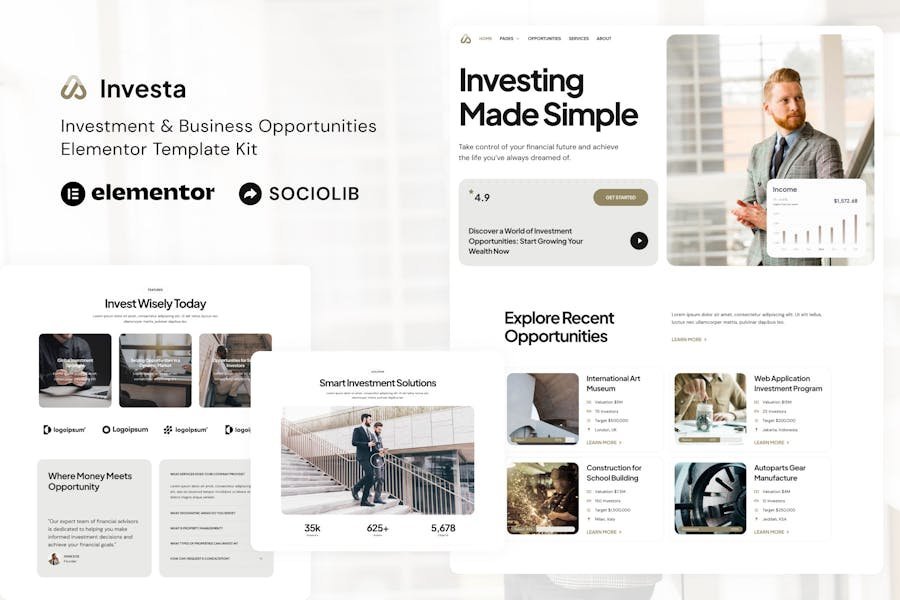 Investa - Investment & Business Opportunities Elementor Template Kit 1 Investa - Investment & Business Opportunities Elementor Template Kit