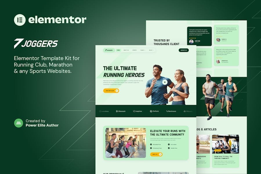 Joggers – Marathon Running Club & Sports Events Elementor Template Kit 1 Joggers – Marathon Running Club & Sports Events Elementor Template Kit