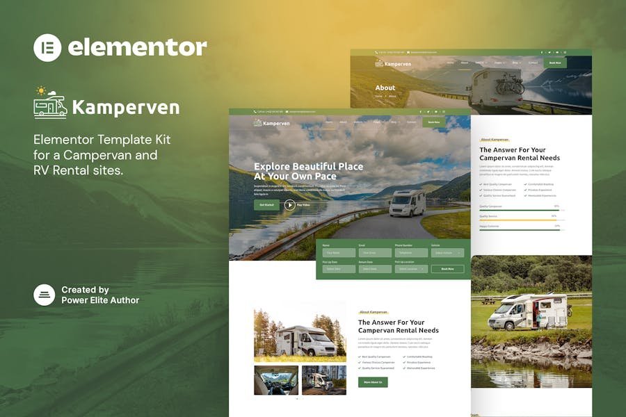 Kamperven – Campervan & RV Rental Elementor Template Kit 1 Kamperven – Campervan & RV Rental Elementor Template Kit