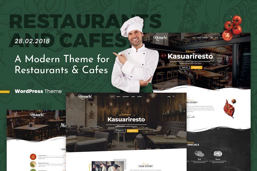 Kasuari Restaurants and Cafes WordPress Theme 1 Kasuari Restaurants and Cafes WordPress Theme