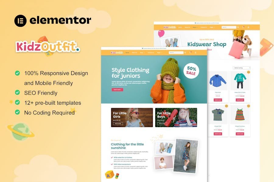 KidzOutfit - WooCommerce Kids Fashion Shop Elementor Template Kit 1 KidzOutfit - WooCommerce Kids Fashion Shop Elementor Template Kit