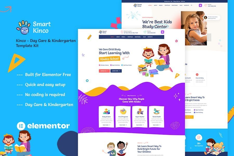 Kinco - Day Care & Kindergarten Elementor Template Kit 1 Kinco - Day Care & Kindergarten Elementor Template Kit
