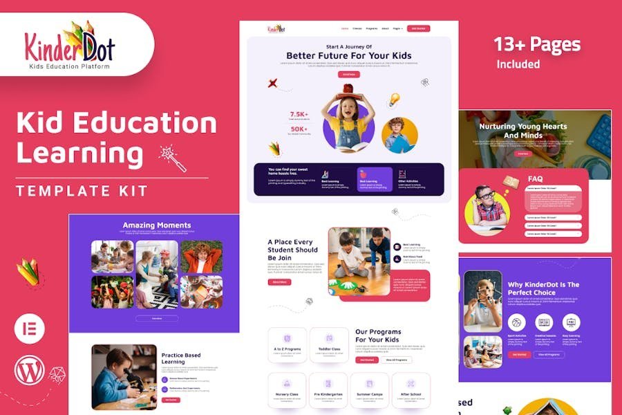 Kinderdot - Kindergarten & Pre-School Elementor Template Kit 1 Kinderdot - Kindergarten & Pre-School Elementor Template Kit
