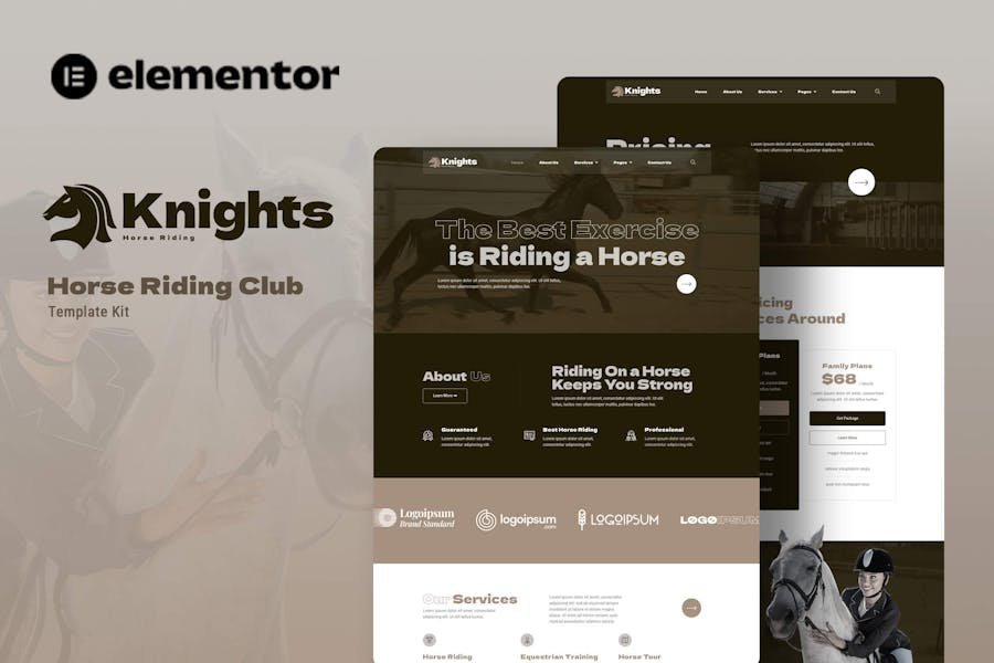 Knights - Horse Riding Club Elementor Template Kit 1 Knights - Horse Riding Club Elementor Template Kit