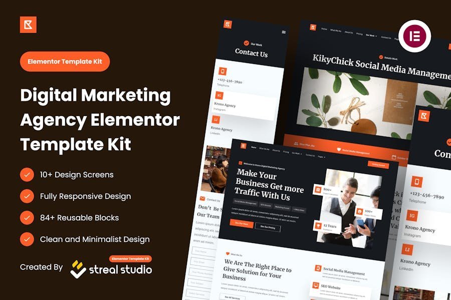 Krono - Marketing Agency Elementor Template Kit 1 Krono - Marketing Agency Elementor Template Kit