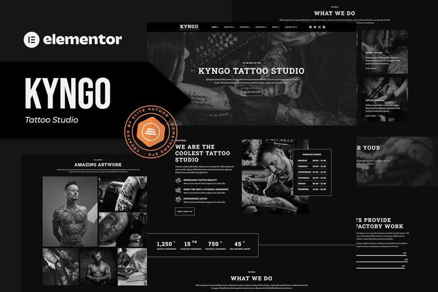 Kyngo - Tattoo Studio Elementor Template Kit 1 Kyngo - Tattoo Studio Elementor Template Kit