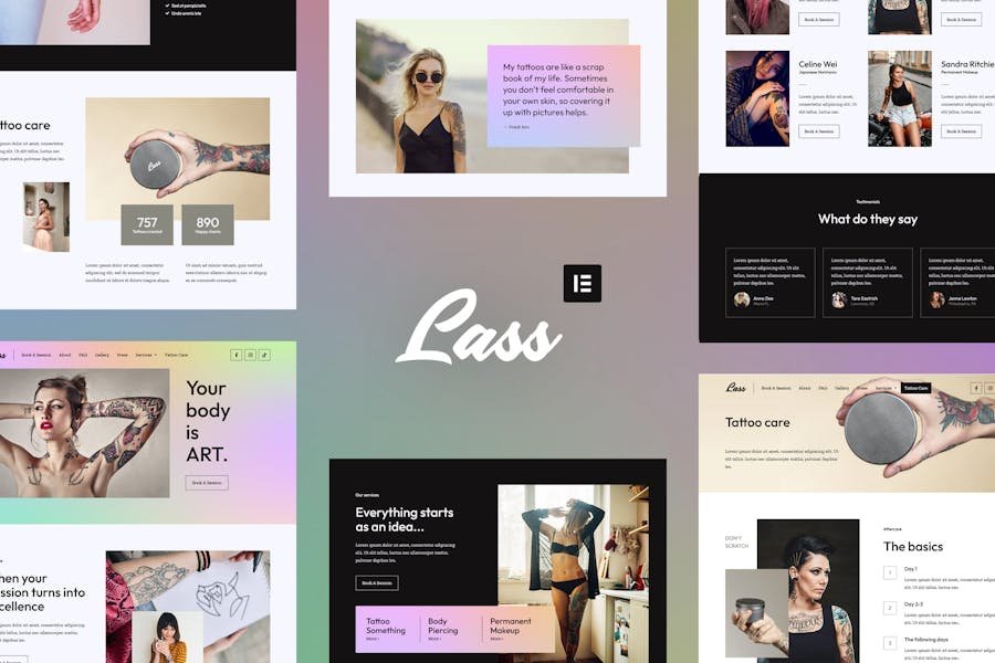 Lass - Tattoo Artist & Piercing Studio Elementor Template Kit 1 Lass - Tattoo Artist & Piercing Studio Elementor Template Kit