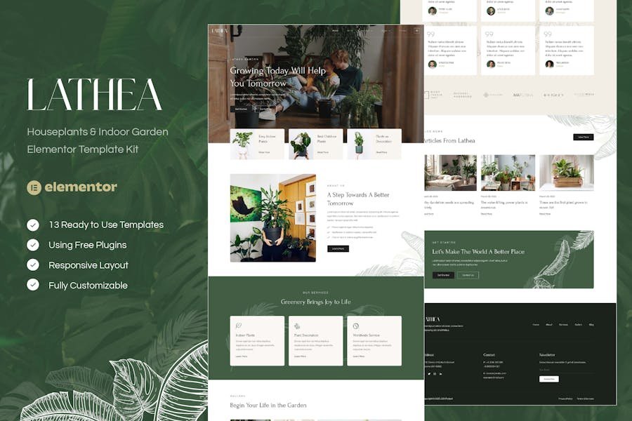Lathea - Houseplants & Indoor Garden Elementor Template Kit 1 Lathea - Houseplants & Indoor Garden Elementor Template Kit