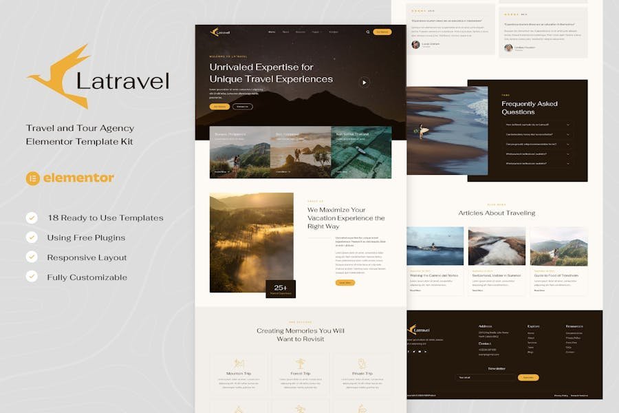 Latravel - Travel and Tour Agency Elementor Template Kit 1 Latravel - Travel and Tour Agency Elementor Template Kit