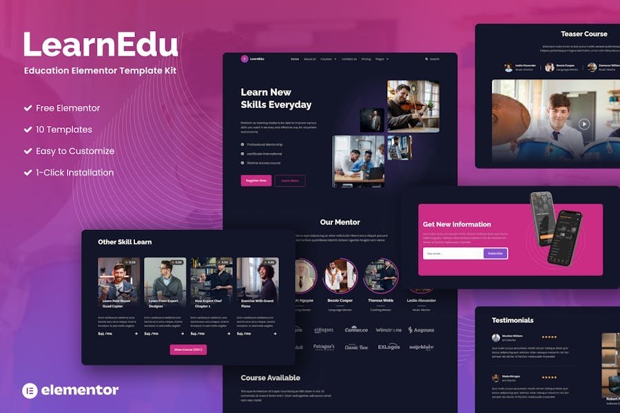 LearnEdu - Education & Online Learning Elementor Template Kit 1 LearnEdu - Education & Online Learning Elementor Template Kit