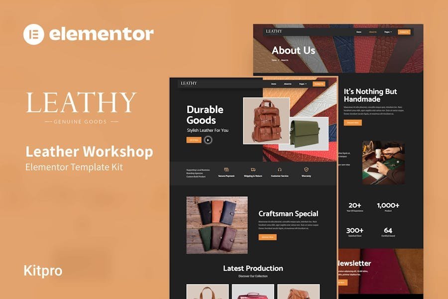 Leathy - Leather Workshop Elementor Template Kit 1 Leathy - Leather Workshop Elementor Template Kit