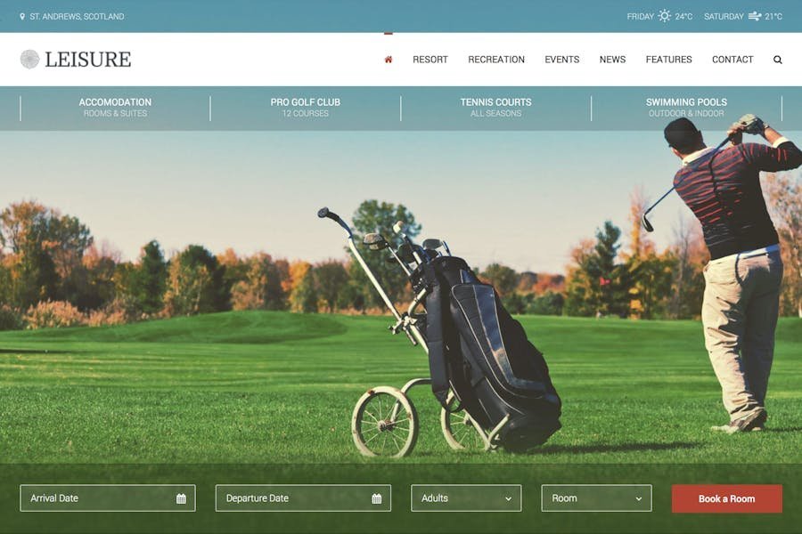 Leisure Hotel WordPress Theme 1 Leisure Hotel WordPress Theme