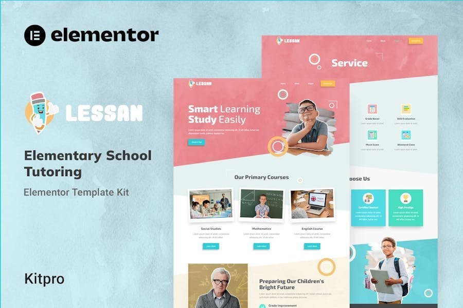 Lessan - Elementary School Tutoring Elementor Template Kit 1 Lessan - Elementary School Tutoring Elementor Template Kit