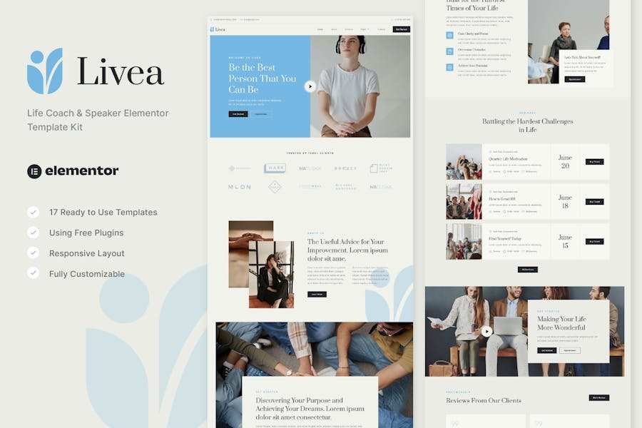 Livea - Life Coach & Speaker Elementor Template Kit 1 Livea - Life Coach & Speaker Elementor Template Kit