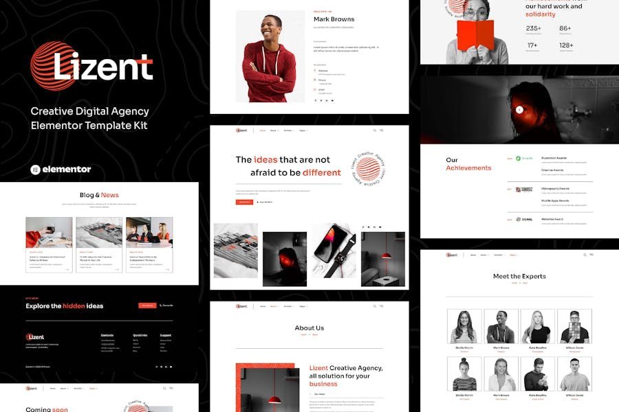 Lizent - Creative Digital Agency Elementor Template Kit 1 Lizent - Creative Digital Agency Elementor Template Kit