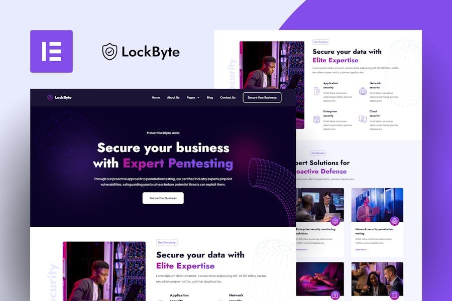 LockByte - Cyber Security Services Elementor Pro Template Kit 1 LockByte - Cyber Security Services Elementor Pro Template Kit