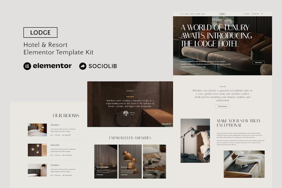 Lodge - Hotel & Resort Elementor Template Kit 1 Lodge - Hotel & Resort Elementor Template Kit