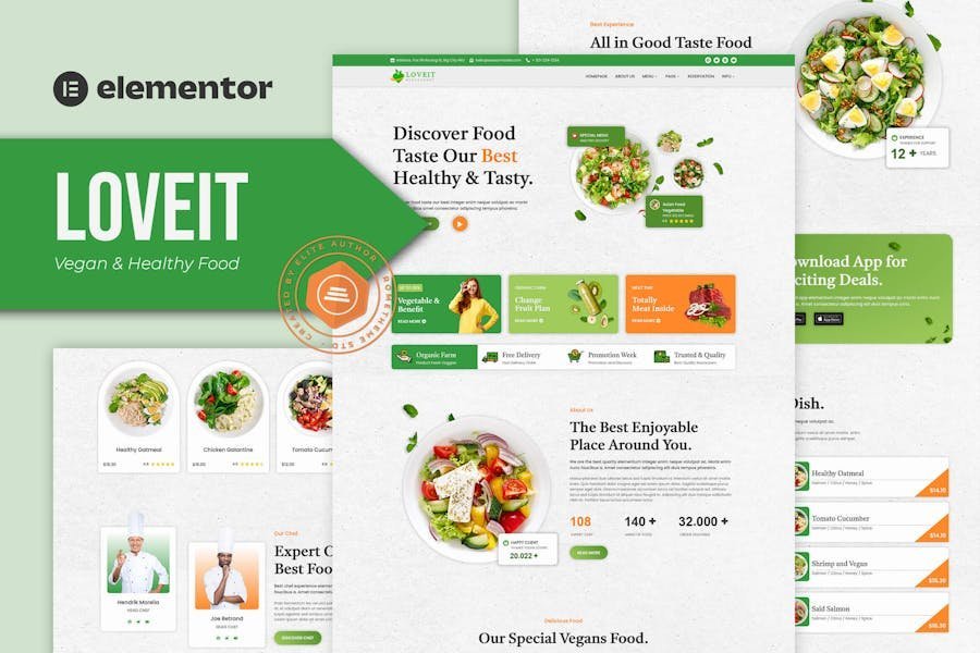 Loveit - Vegan & Healthy Food Restaurant Elementor Template Kit 1 Loveit - Vegan & Healthy Food Restaurant Elementor Template Kit