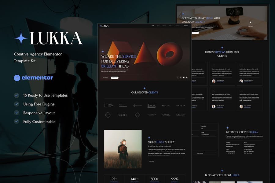 Lukka - Creative Agency Elementor Template Kit 1 Lukka - Creative Agency Elementor Template Kit