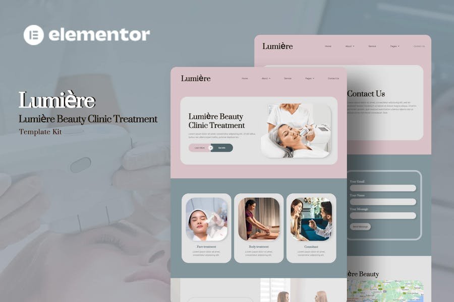 Lumiere - Beauty Clinic Treatment Elementor Template Kit 1 Lumiere - Beauty Clinic Treatment Elementor Template Kit