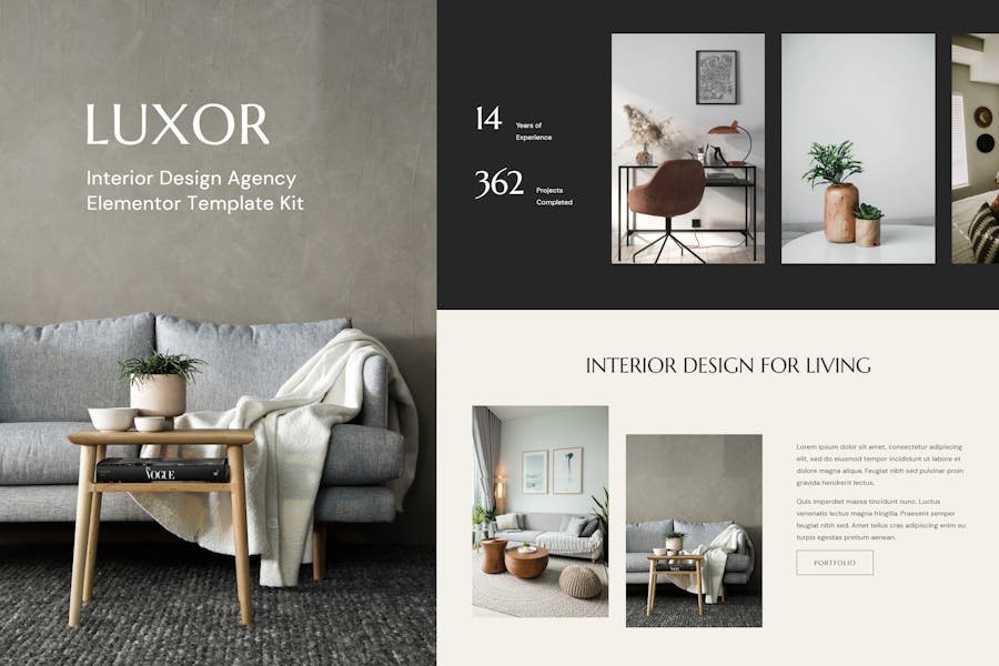 Luxor - Interior Design Agency Elementor Template Kit 1 Luxor - Interior Design Agency Elementor Template Kit