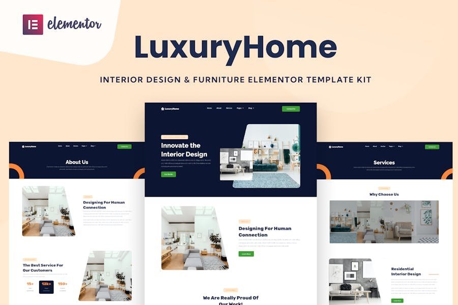 LuxuryHome - Interior Design & Furniture Elementor Template Kit 1 LuxuryHome - Interior Design & Furniture Elementor Template Kit