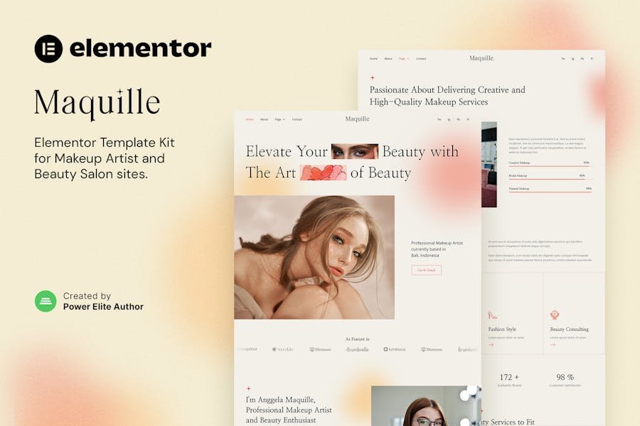 Maquille – Makeup Artist & Hair Stylist Elementor Template Kit 1 Maquille – Makeup Artist & Hair Stylist Elementor Template Kit