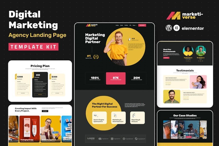 Marketiverse – Digital Marketing Services Landing Page Elementor Template Kit 1 Marketiverse – Digital Marketing Services Landing Page Elementor Template Kit