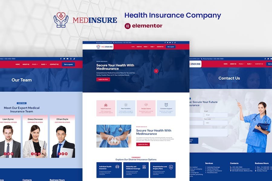 MedInsure - Health Insurance Company Elementor Pro Template Kit 1 MedInsure - Health Insurance Company Elementor Pro Template Kit