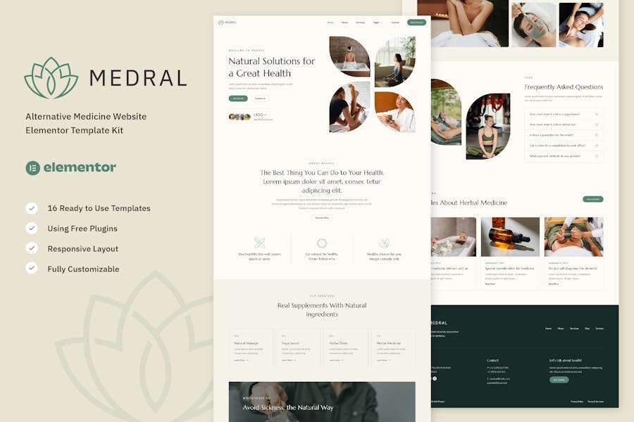 Medral - Alternative Medicine Website Elementor Template Kit 1 Medral - Alternative Medicine Website Elementor Template Kit