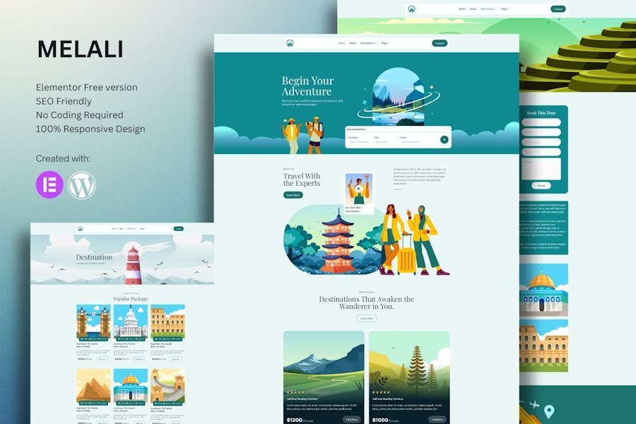 Melali - Tour & Travel Agency Elementor Template Kit 1 Melali - Tour & Travel Agency Elementor Template Kit