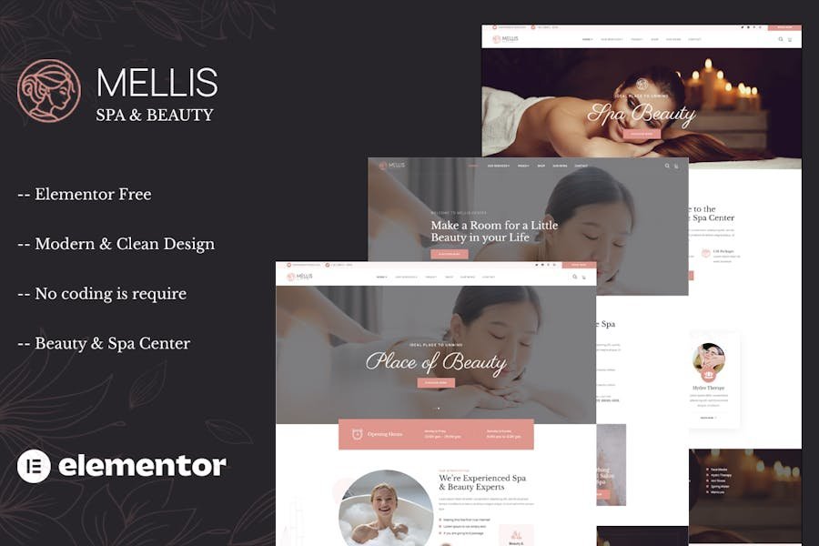 Mellis - Beauty & Spa Elementor Template Kit 1 Mellis - Beauty & Spa Elementor Template Kit
