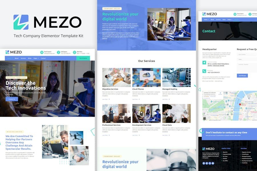 Mezo - Tech Company Elementor Template Kit 1 Mezo - Tech Company Elementor Template Kit