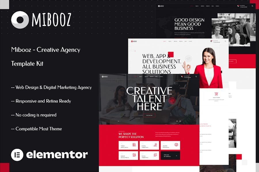 Mibooz - Creative Agency Elementor Template Kit 1 Mibooz - Creative Agency Elementor Template Kit