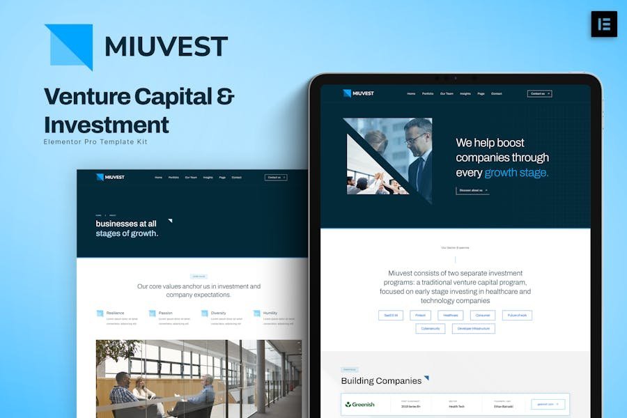 Miuvest - Venture Capital & Investment Elementor Template Kit 1 Miuvest - Venture Capital & Investment Elementor Template Kit