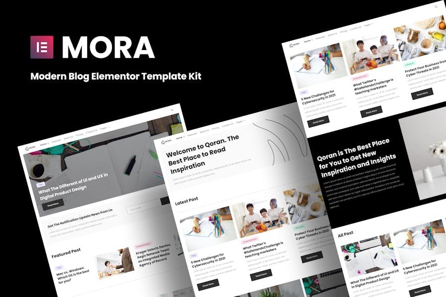 Mora - Modern Blog Elementor Template Kit 1 Mora - Modern Blog Elementor Template Kit