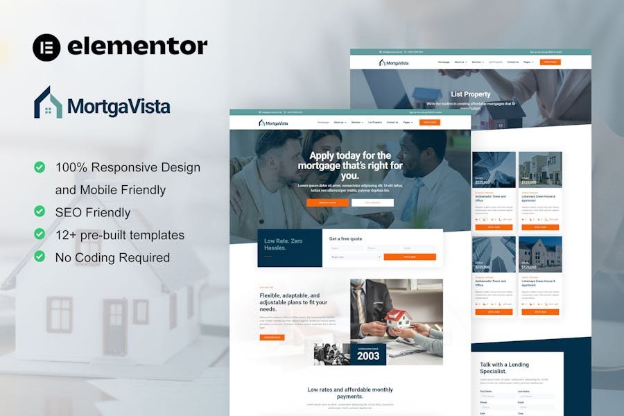 Mortgavista - Mortgage Elementor Pro Template Kit 1 Mortgavista - Mortgage Elementor Pro Template Kit