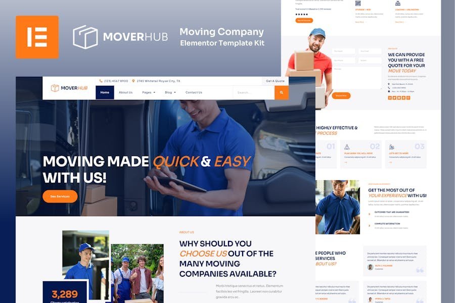 Moverhub - Moving Company Elementor Template Kit 1 Moverhub - Moving Company Elementor Template Kit
