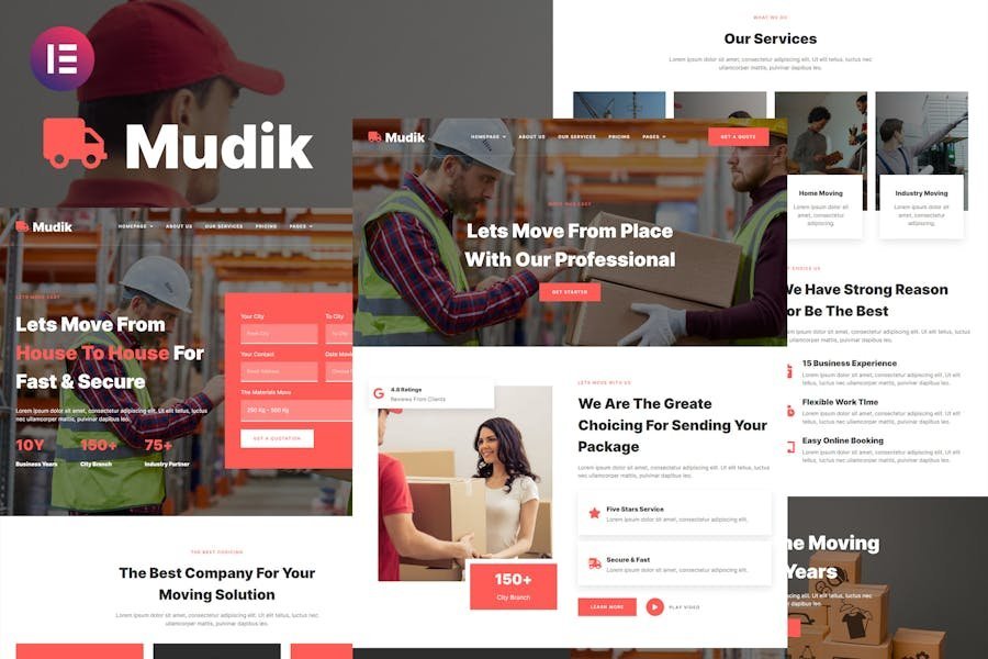 Mudik - Moving & Transportation Services Elementor Template Kit 1 Mudik - Moving & Transportation Services Elementor Template Kit