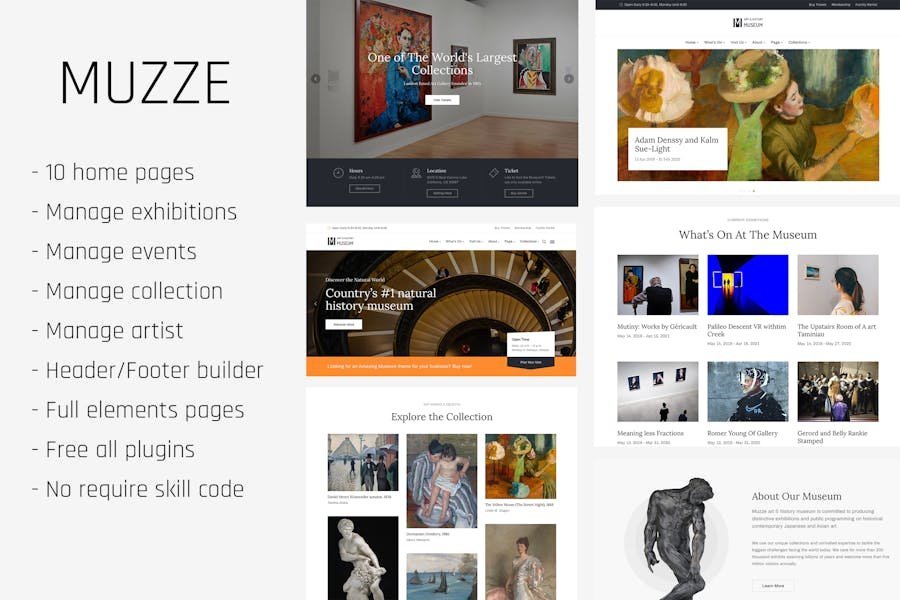 Muzze - Museum Art Gallery Exhibition WP Themes 1 Muzze - Museum Art Gallery Exhibition WP Themes