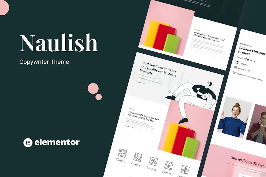 Naulish - Copywriter Elementor Template Kit 1 Naulish - Copywriter Elementor Template Kit