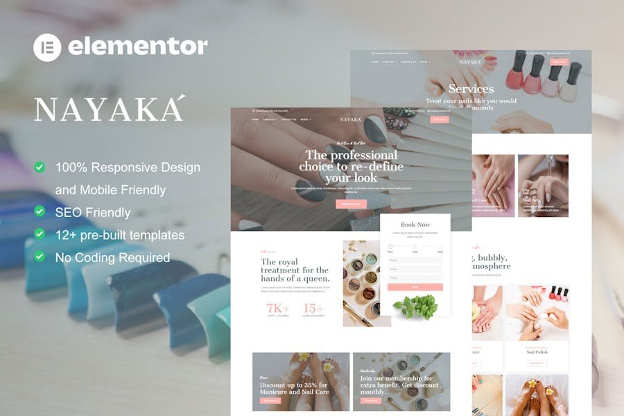 Nayaka - Nail Salon & Beauty Care Elementor Template Kit 1 Nayaka - Nail Salon & Beauty Care Elementor Template Kit