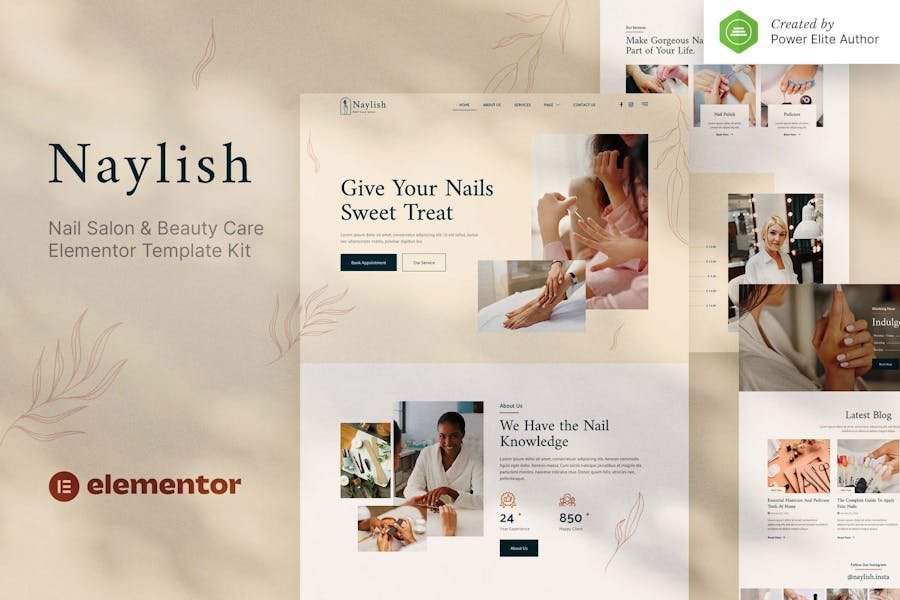 Naylish – Nail Salon & Beauty Care Elementor Template Kit 1 Naylish – Nail Salon & Beauty Care Elementor Template Kit