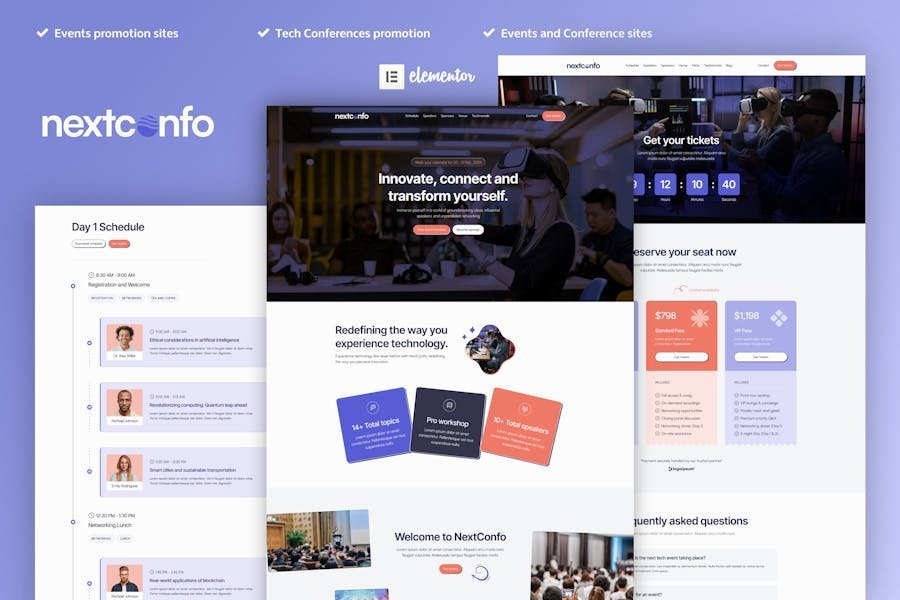 NextConfo - Events & Conference Elementor Pro Template Kit 1 NextConfo - Events & Conference Elementor Pro Template Kit