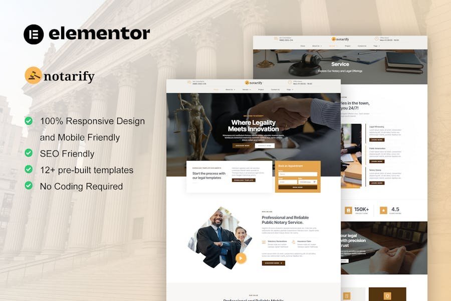 Notarify - Notary Public & Legal Services Elementor Template Kit 1 Notarify - Notary Public & Legal Services Elementor Template Kit