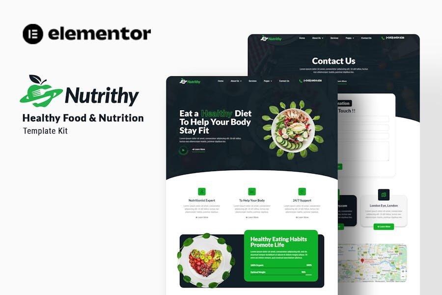 Nutrithy - Healthy Food & Nutrition Elementor Template Kit 1 Nutrithy - Healthy Food & Nutrition Elementor Template Kit