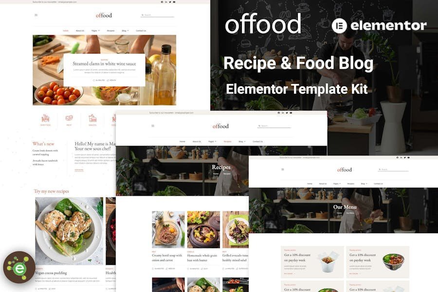 Offood - Recipe & Food Blog Elementor Template Kit 1 Offood - Recipe & Food Blog Elementor Template Kit