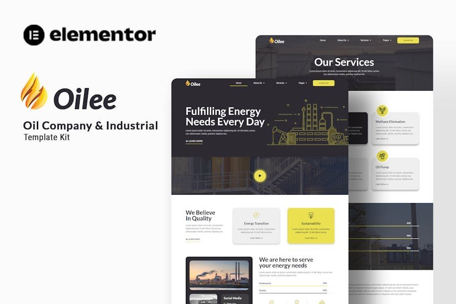 Oilee - Oil Company & Industrial Company Elementor Template Kit 1 Oilee - Oil Company & Industrial Company Elementor Template Kit