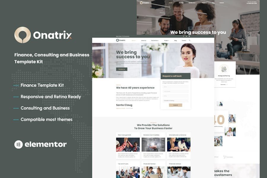 Onatrix - Finance Consulting & Business Elementor Template Kit 1 Onatrix - Finance Consulting & Business Elementor Template Kit